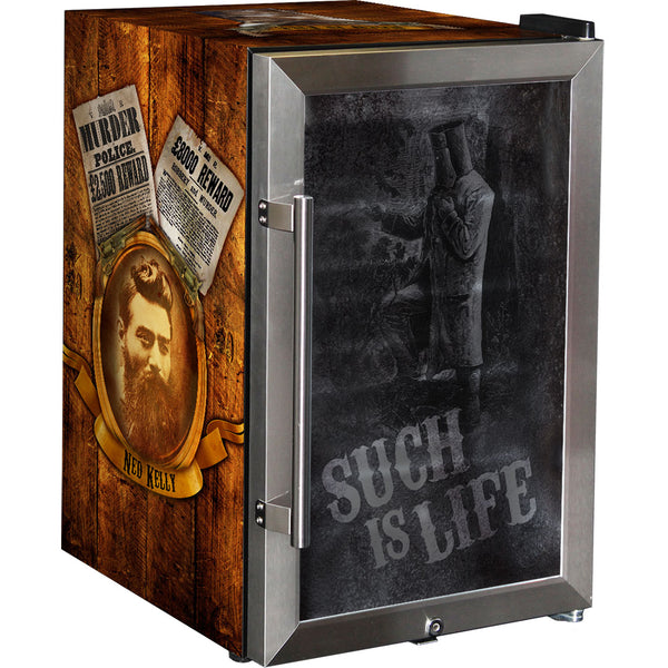 NED KELLY THEMED 'SUCH IS LIFE' BAR FRIDGE