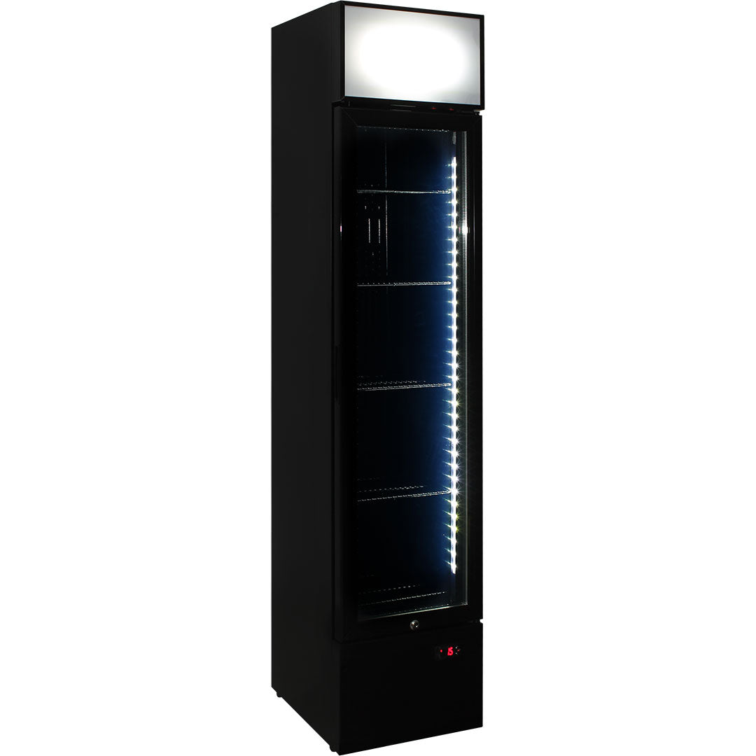 Schmick Skinny Glass Door Upright Bar Fridge With, Triple Glazing, LOW E Glass, Brand Parts And