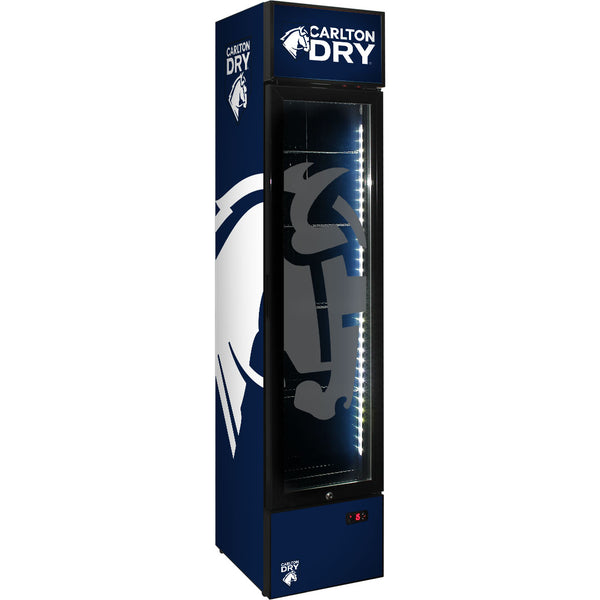 UPRIGHT 'CARLTON DRY' BRANDED BAR FRIDGE