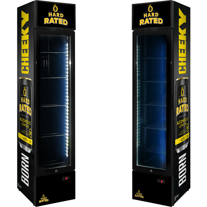 UPRIGHT 'HARD RATED' BRANDED BAR FRIDGE