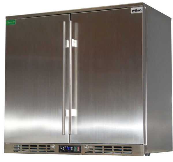 Rhino Stainless Steel 2 Door All Stainless Steel Bar Fridge - Model SG2H-SD