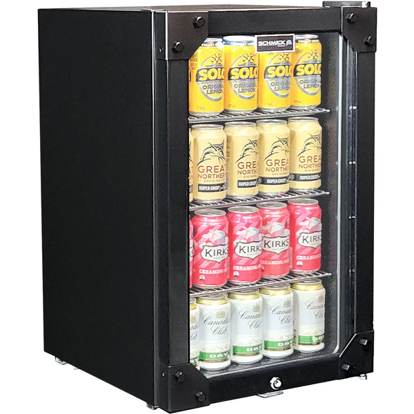 All Black 70 Litre Mini Bar Fridge With Cool Iron Door Corners - Tuff Look!