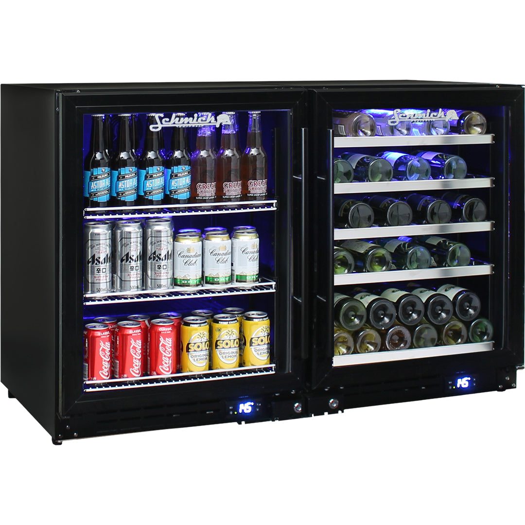 Schmick Under Bench Black Beer And Wine Fridge Combination - Model JC1 ...