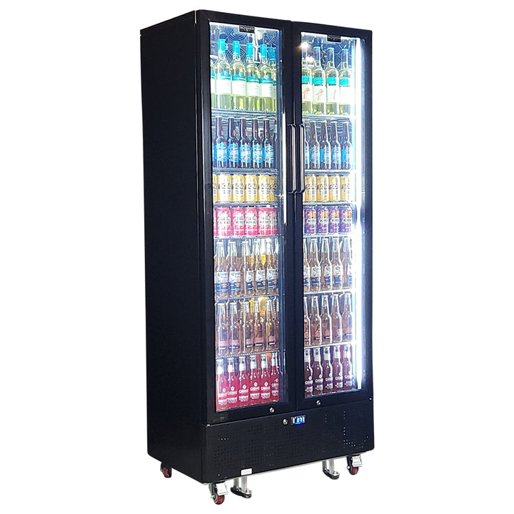 Upright Heated Glass 2 Door Fridge