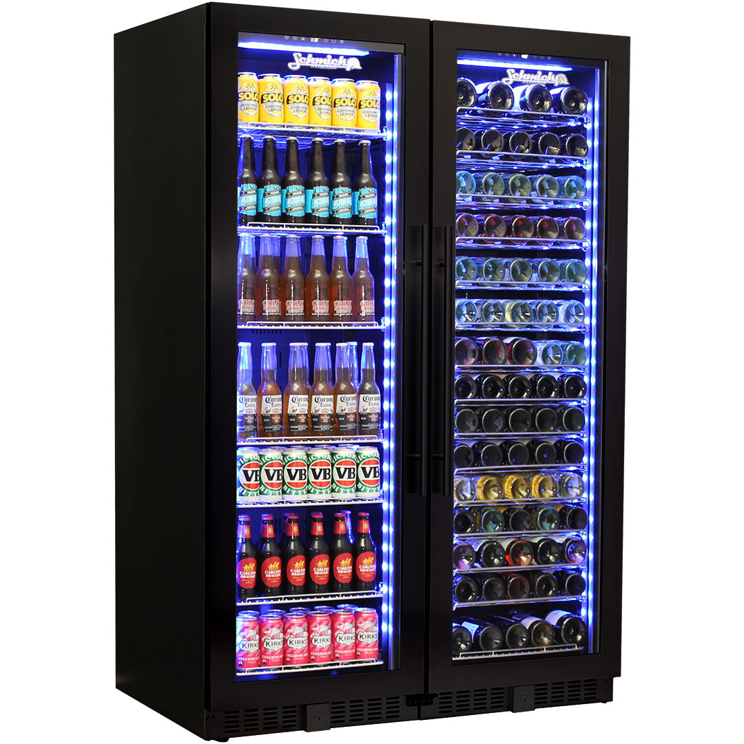 Schmick Matching Upright Glass Door Beer And Wine Refrigerator Combina Bar Fridges Australia