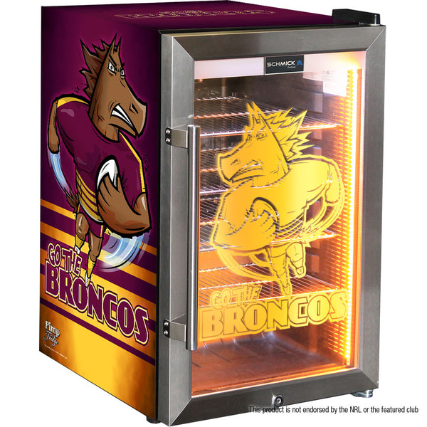 Broncos Rugby Team Design Club branded bar fridge, Great gift idea! - Model HUS-SC70-SS-RUG-BRONCOS