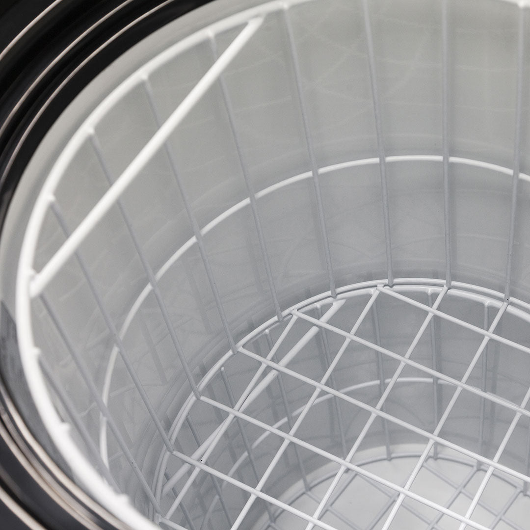 Schmick slimline can cooler, removable storage baskets