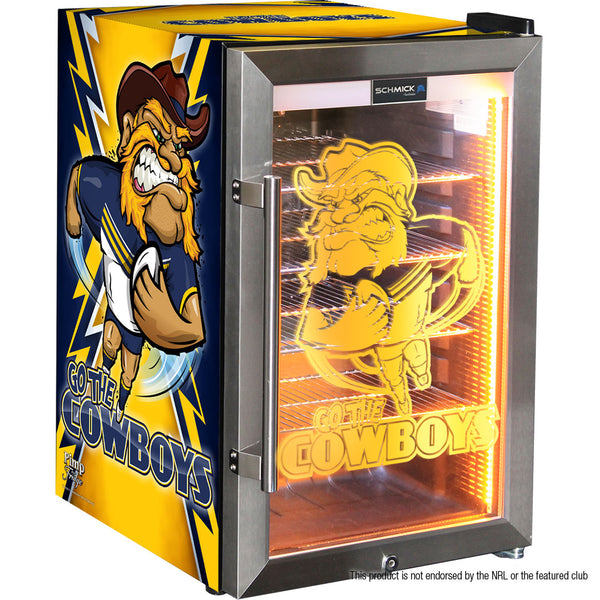 Cowboys Rugby Team Design Club branded bar fridge, Great gift idea! - Model HUS-SC70-SS-RUG-COWBOYS
