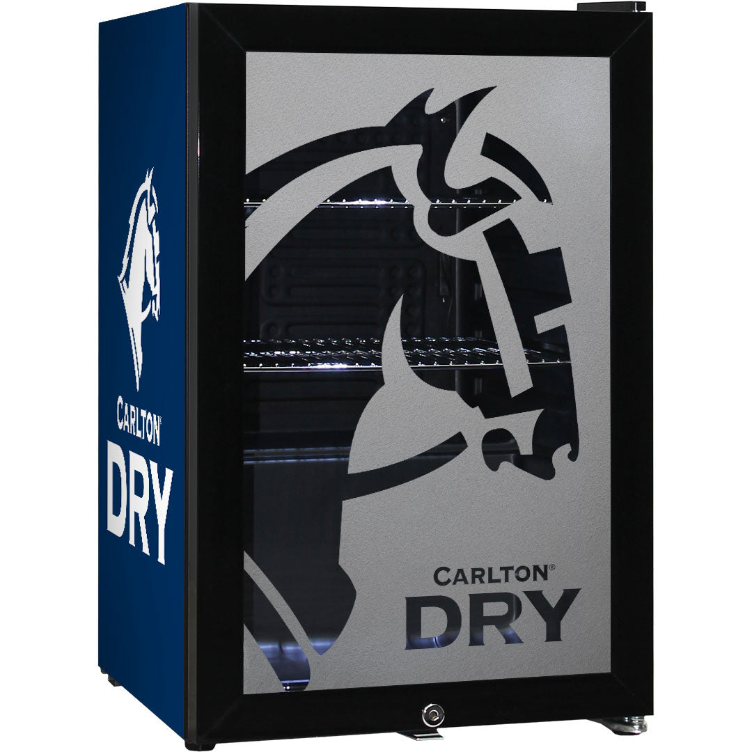 Carlton Dry Branded Bar Fridge LOW E Glass Door And Lock, Delivery Brisbane, Sydney, Melbourne