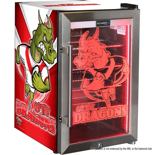 Dragons Rugby Team Design Club branded bar fridge, Great gift idea! - Model HUS-SC70-SS-RUG-DRAGONS