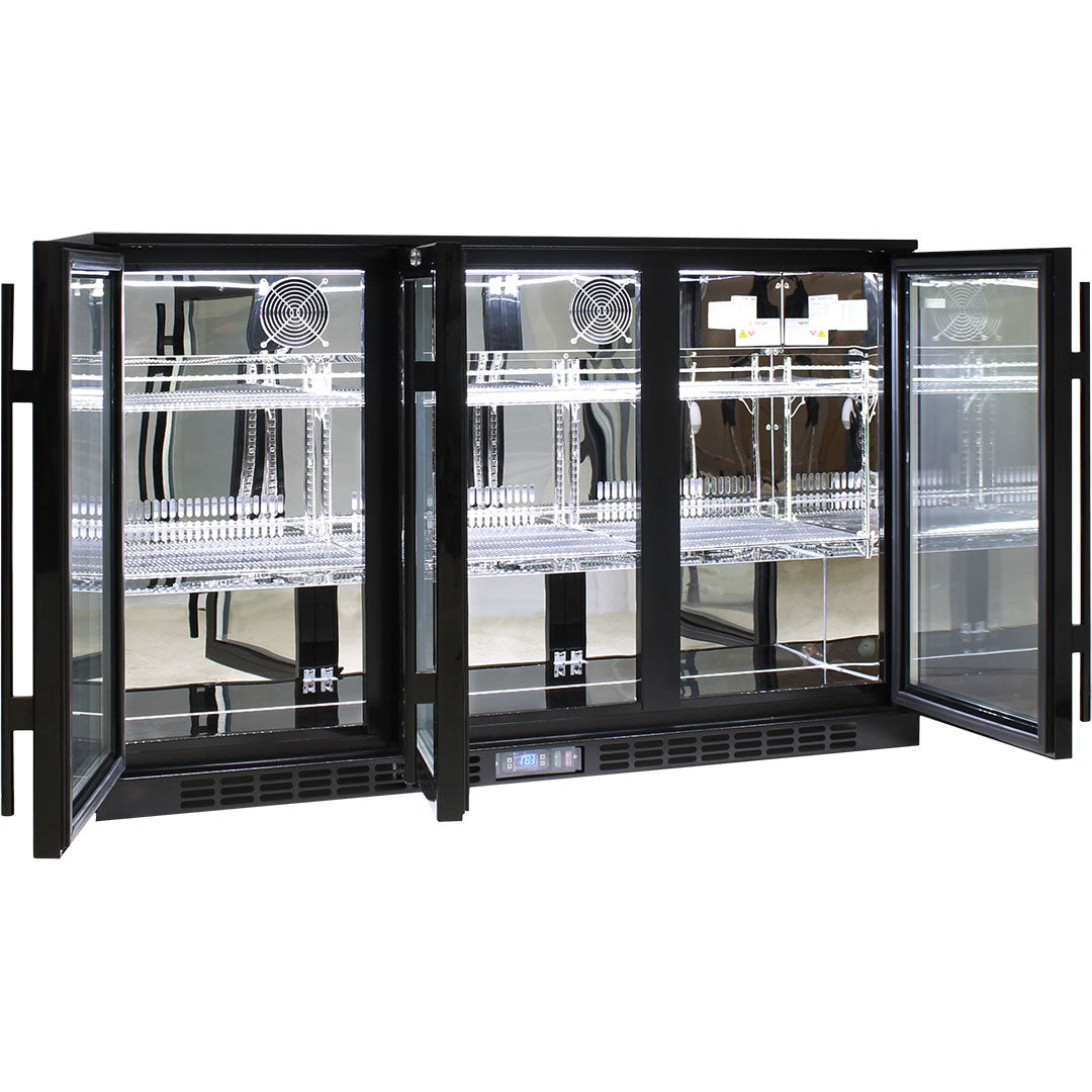 3 door hot sale glass bar fridge