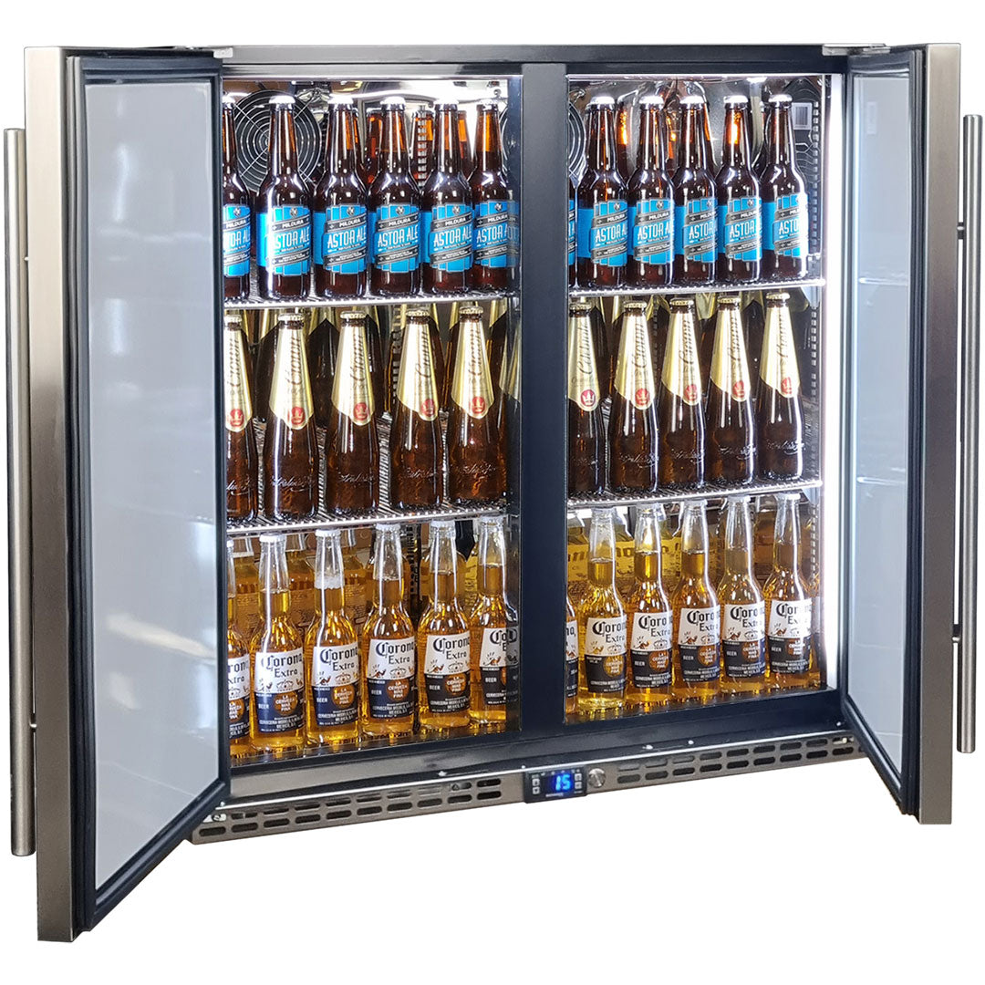 Stainless steel on sale beer fridge