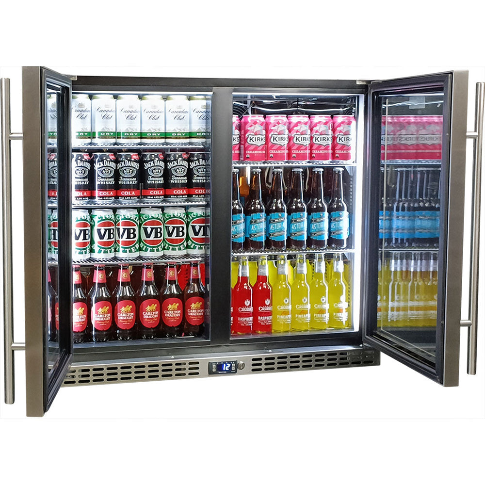 Schmick Quiet Running Efficient Heated Glass Door Bar Fridge With
