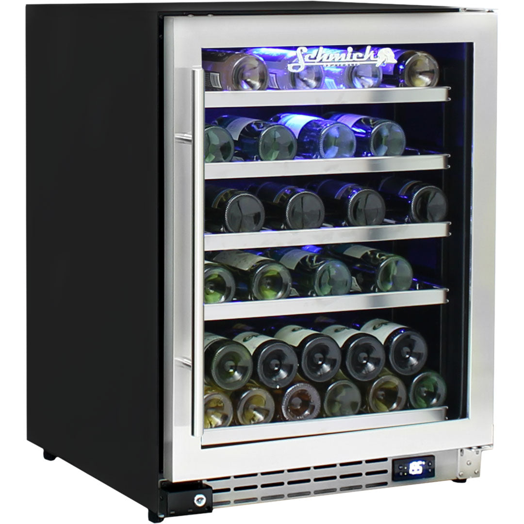 Under Bench Glass Door Wine Fridge Front Venting Classy Design JC132W Bar Fridges Australia