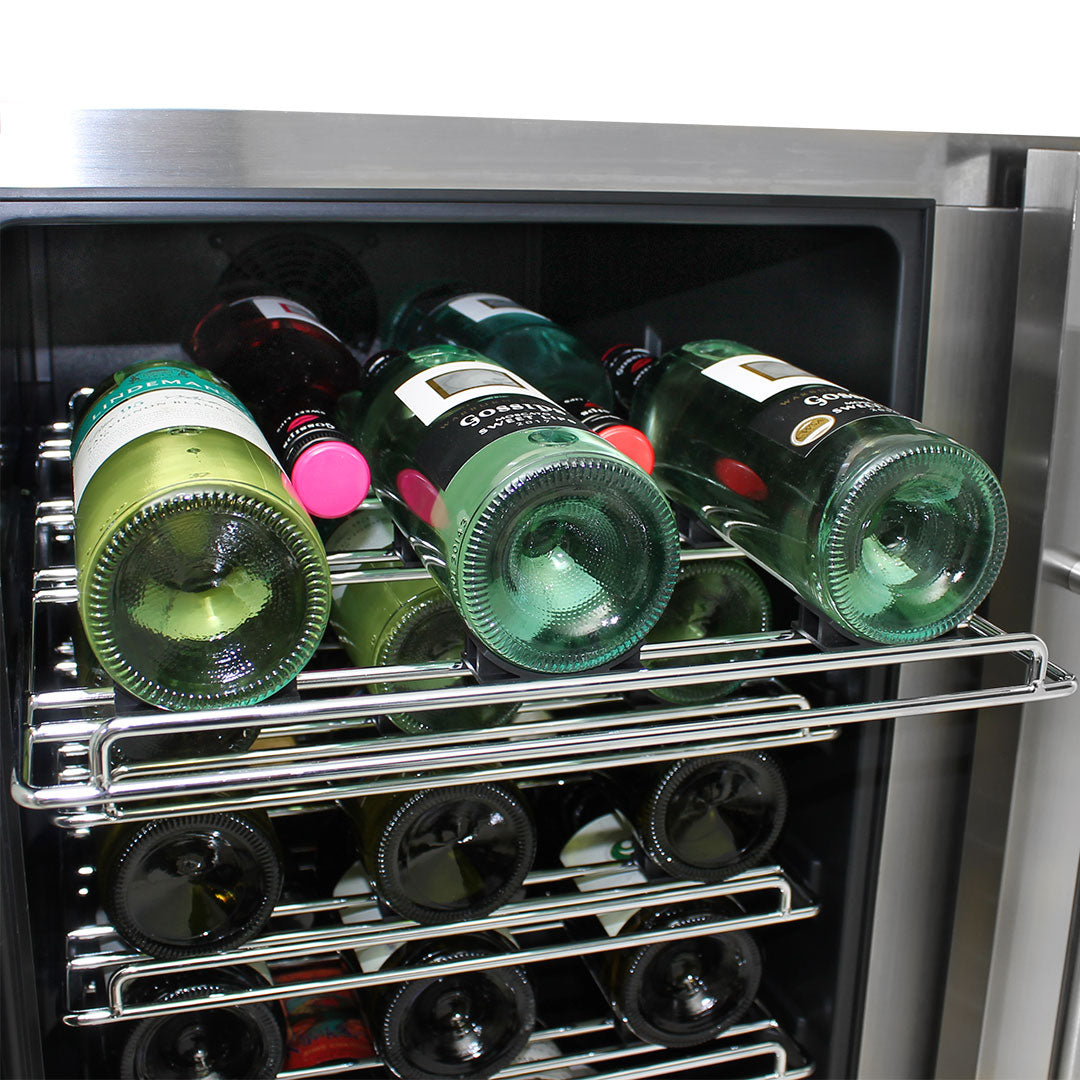 Wine fridge with pull out shelves sale