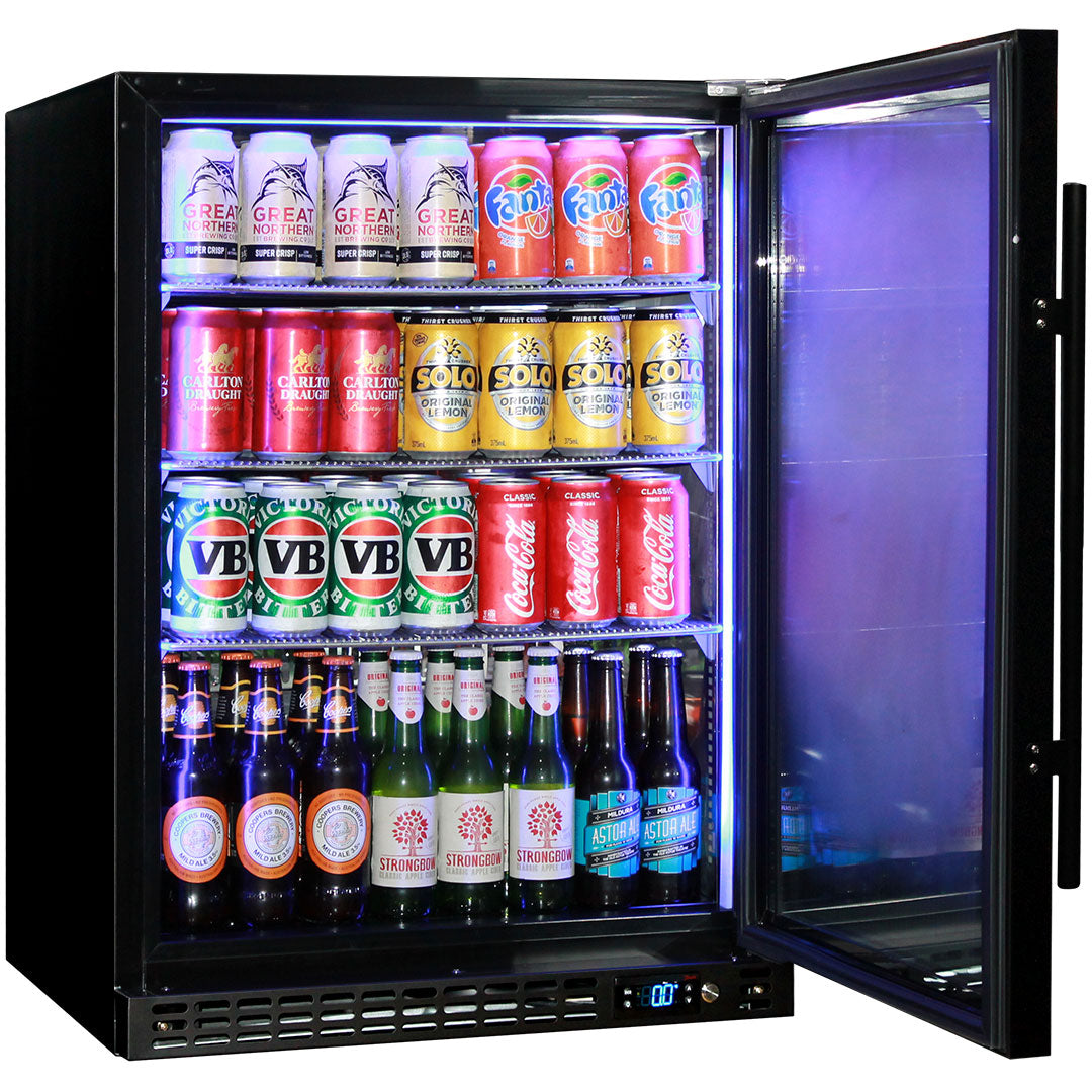 Schmick Glass Door Black Under Bench Bar Fridge With Quality Parts And Quiet Operation Bar