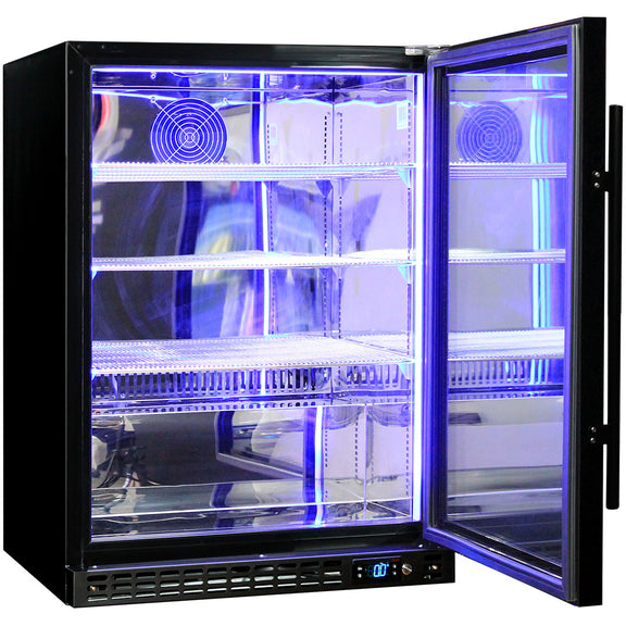 Schmick Heated Glass Door Black Under Bench Bar Fridge With Quality Parts And Quiet Operation