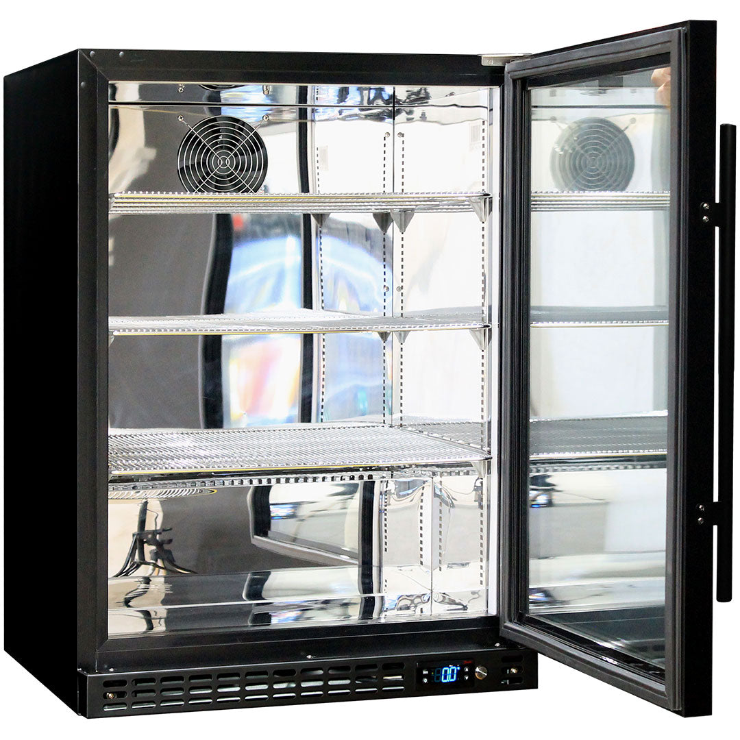 Schmick Glass Door Black Under Bench Bar Fridge With Quality Parts And Quiet Operation Bar