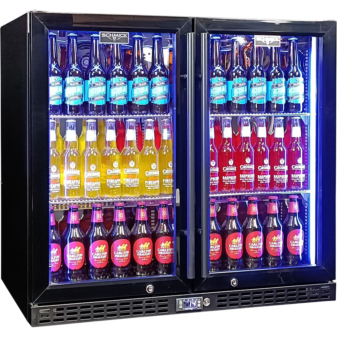 Schmick Quiet Running Energy Efficient Heated Glass Door Bar Fridge