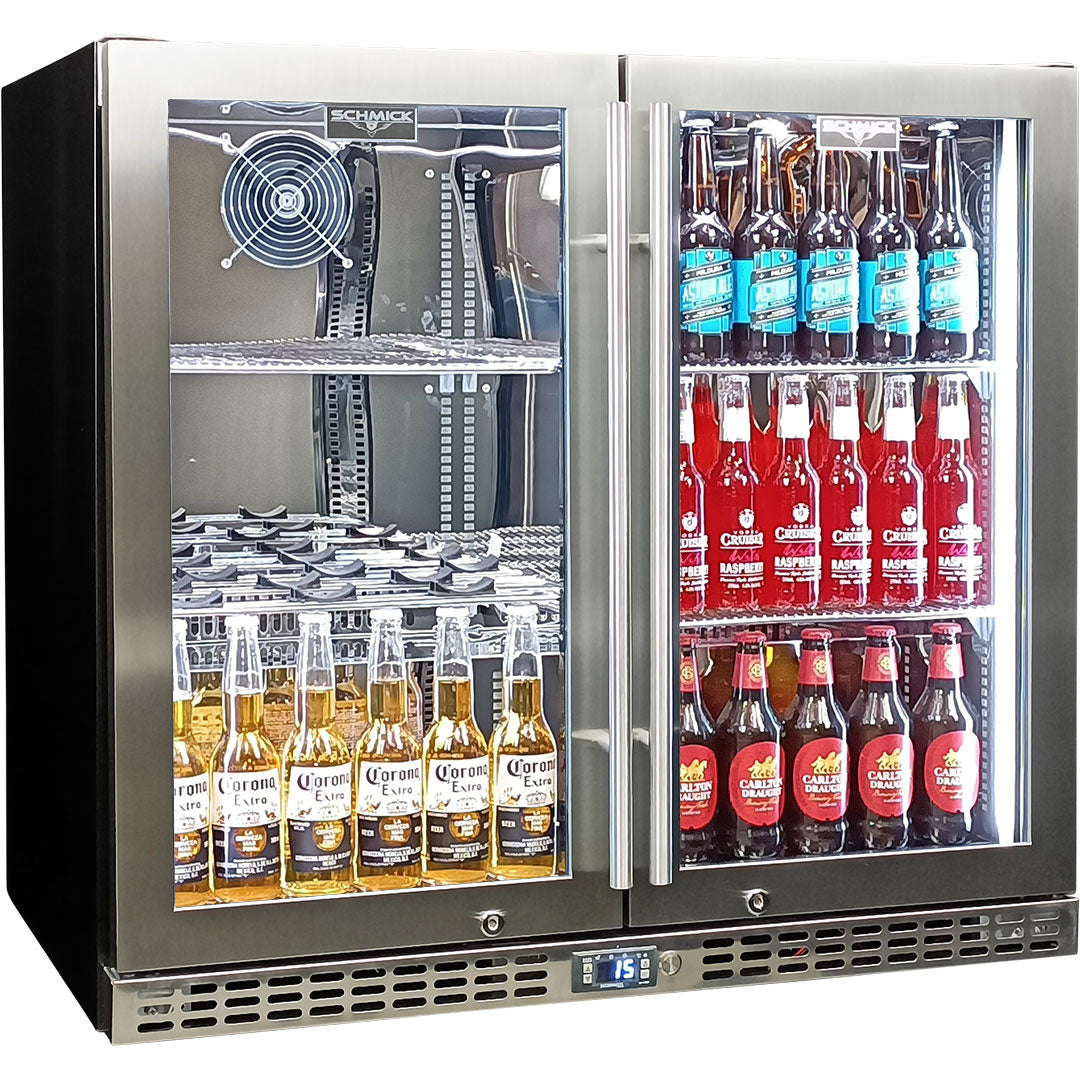Double glass door bar new arrivals fridge