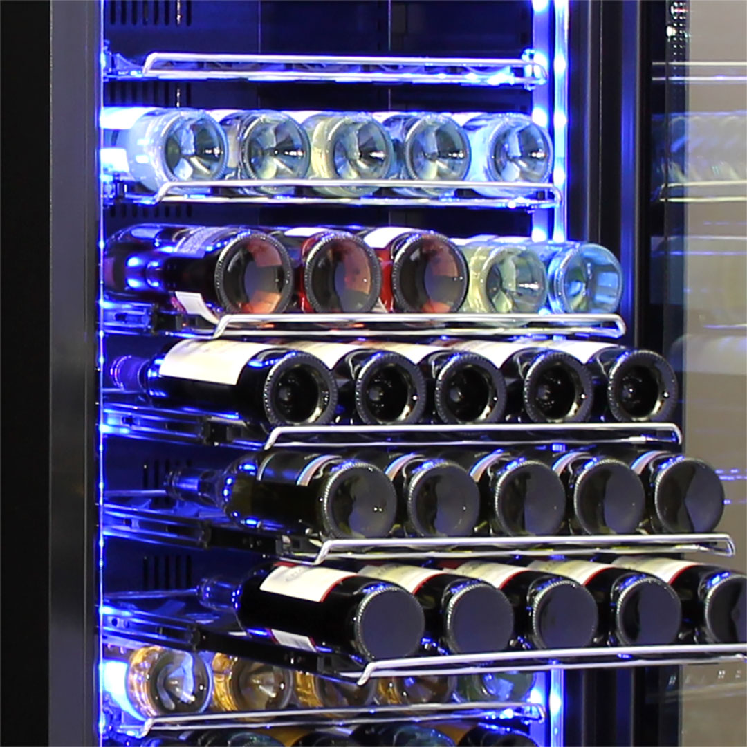 Wine fridge adjustable shelves best sale