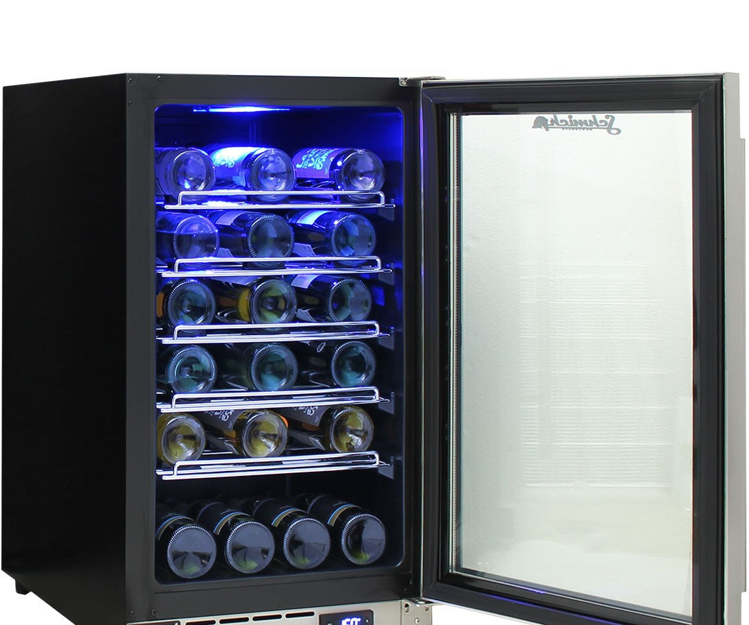 Under Bench Glass Door Wine Fridge Front Venting Classy Design JC95W Bar Fridges Australia