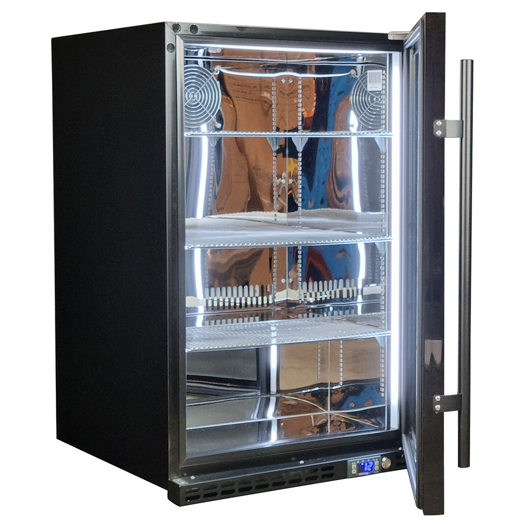 Schmick Alfresco Glass Door Under Bench Black Bar Fridge With Quality Parts Bar Fridges Australia